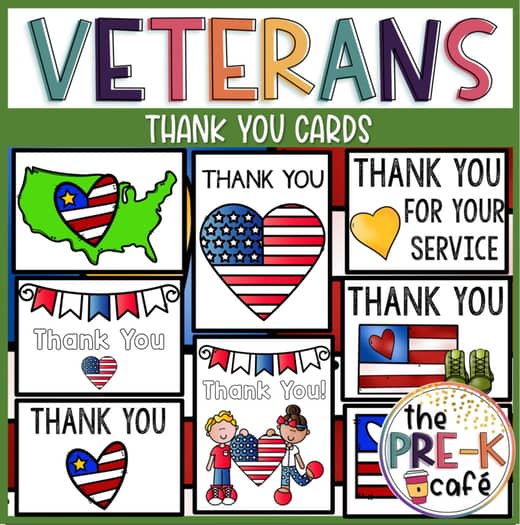 Kids' Veterans Day Printable Cards for free