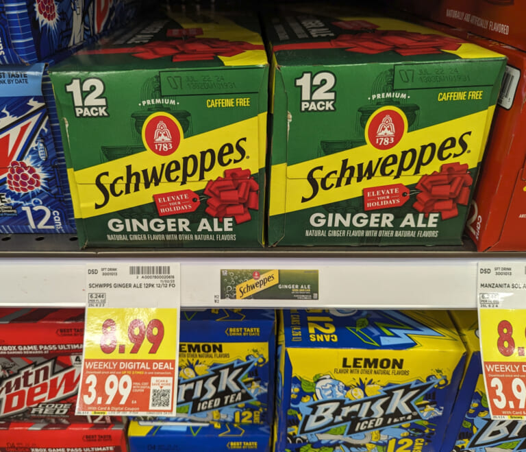 Get Schweppes Ginger Ale 12-Packs For Just $2.99 At Kroger (Regular Price $8.99)