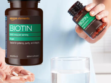 Amazon Elements Vegan Biotin 5000 mcg Capsules, 130-Count as low as $3.25 Shipped Free (Reg. $7.55) – 3¢/Capsule