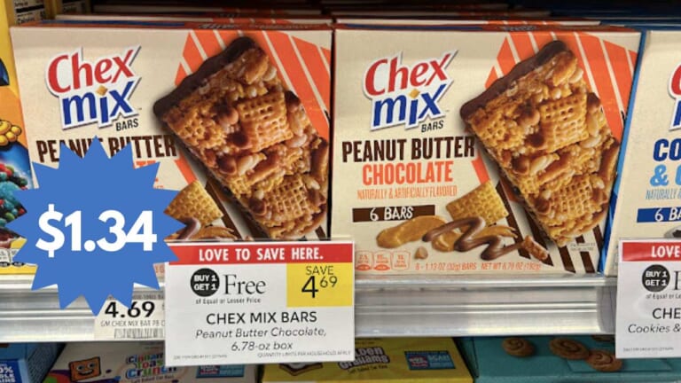 $1.34 Chex Mix Bars 6-Packs