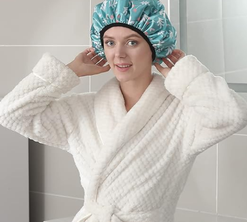 Make your hair care routine more convenient and enjoyable with this Triple Layer Large Terry Cloth Lined Shower Cap for just $3.52 After Code + Coupon (Reg. $7.99)