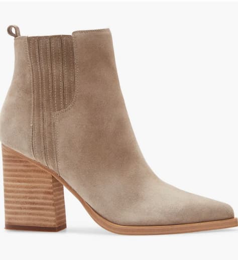 Marc Fischer Oshay Pointed Toe Booties in Cloud Suede