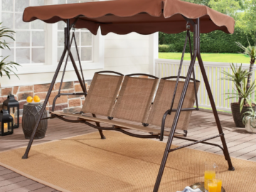 Walmart Black Friday! Mainstays 3-Person Sand Dune Canopy Steel Porch Swing $98 Shipped Free (Reg. $198)