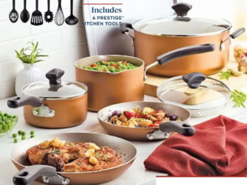 Farberware Cookstart 15-Piece DiamondMax Nonstick Cookware Set $45.99 After Code + Kohl’s Cash (Reg. $120) – 6 Colors