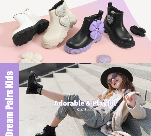 30% OFF DREAM PAIRS Girls Chelsea Boots Side Zipper Interchangeable Accessories Ankle Booties from $19.59 After Code (Reg. $33+) – 4 Colors