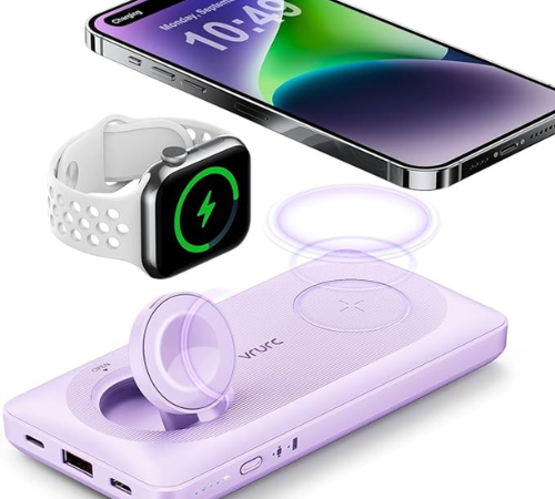 Charge your phone, smartwatch, and earbuds simultaneously with this Magnetic Wireless Portable Charger for just $17.99 After Code + Coupon (Reg. $49.99) + Free Shipping – Compatible with iPhone, iWatch, Airpods