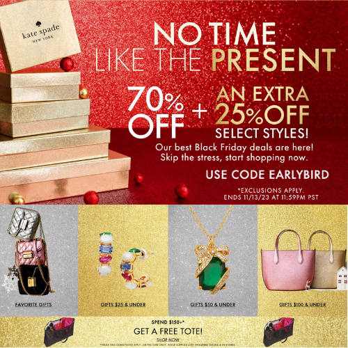 Kate Spade Black Friday Deals: 70% Off + an EXTRA 25% off Select Sale Styles After Code