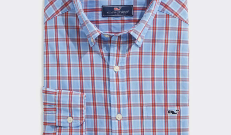 Vineyard Vines Men's Stretch Poplin Plaid Shirt for $20 + free shipping w/ $125