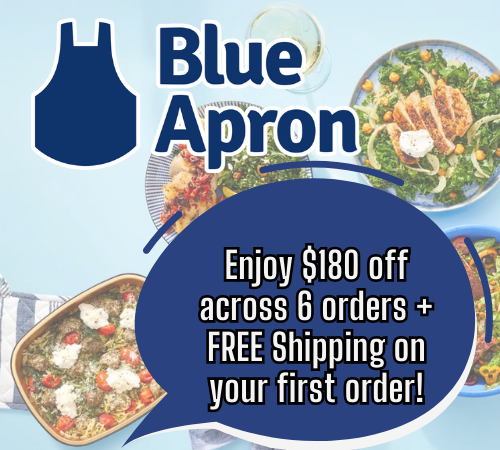 Blue Apron Flash Sale! Enjoy $180 off across 6 orders + your first order ships free!