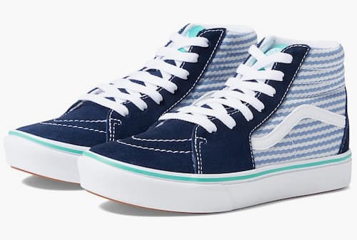 Vans Kids ComfyCush SK8-Hi Shoes in Seersucker Dress Blues