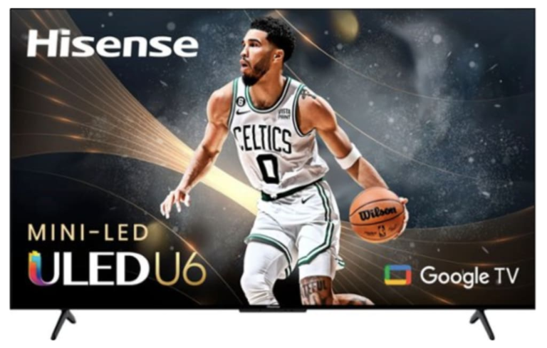 Hisense U6 Series 55U6K 55" 4K HDR QLED UHD Google Smart TV for $350 + free shipping