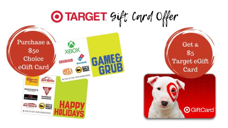 Free $5 Target Gift Card With $50 Choice Gift Card Purchase