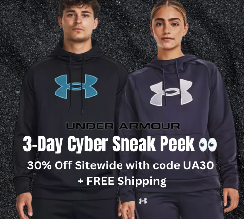 UnderArmour 3-day Cyber Sneak Peek: 30% Off Sitewide with code UA30 + FREE Shipping