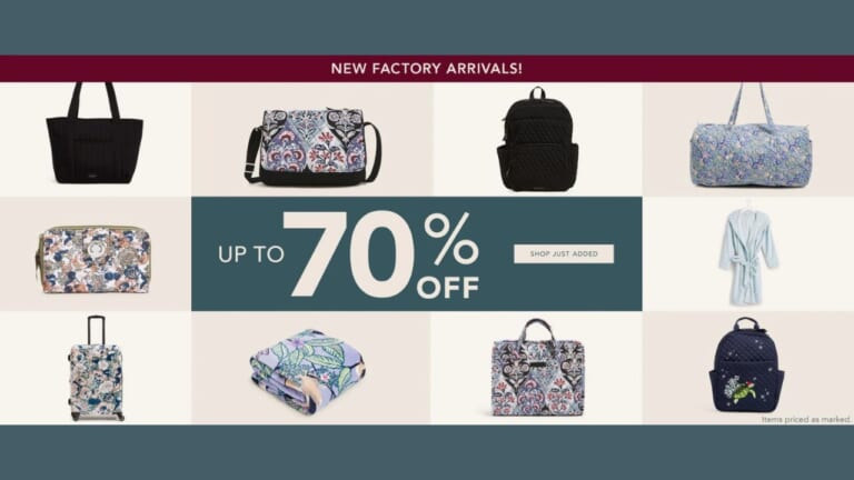 70% Off Vera Bradley Outlet + Extra 10% Off Travel & Backpack