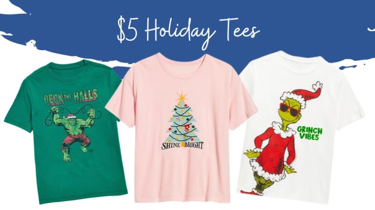 Get $5 Holiday Tees at Old Navy Today Only!