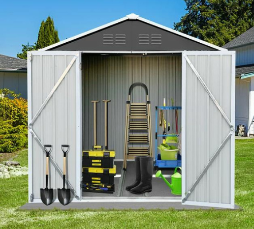 Transform your backyard into a well-organized haven with this Outdoor Metal Storage Shed, 6′ x 4′ for just $229.99 Shipped Free (Reg. $539.99)