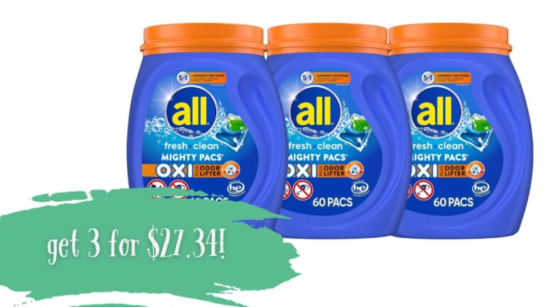 All Laundry Detergent 60-Count Pacs For $9.11 (reg. $19)!