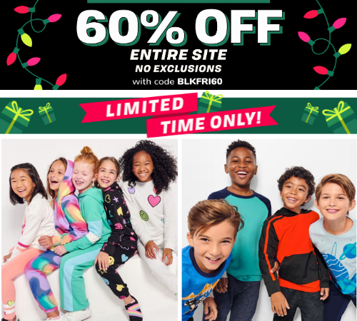 The Children’s Place Black Friday Starts Now! Take 60% Off Sitewide with code BLKFRI60