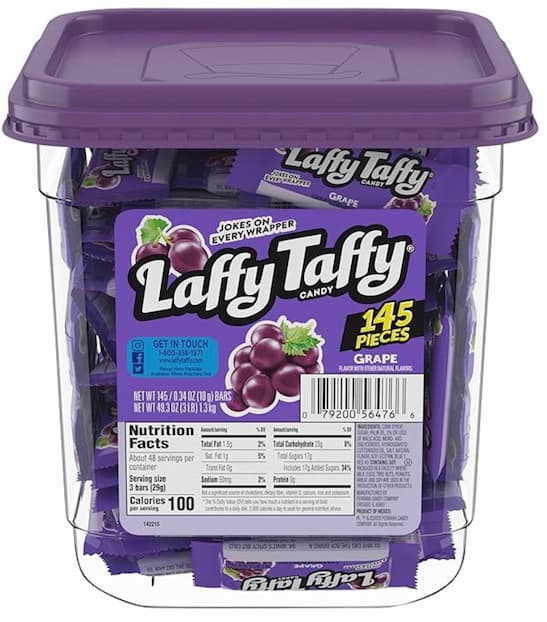 Laffy Taffy Candy, Grape, 145 Pieces