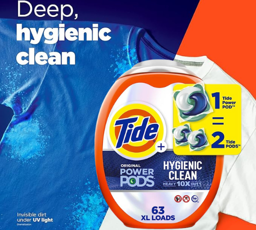 Tide Hygienic Clean Heavy 10x Duty 63 XL Loads Power PODS Laundry Detergent as low as $19.15 After Coupon (Reg. $27.24) + Free Shipping – 30¢/Load