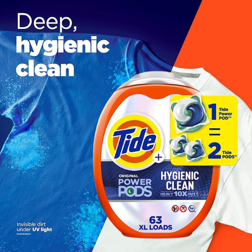 Tide Hygienic Clean Heavy 10x Duty 63 XL Loads Power PODS Laundry Detergent as low as $19.15 After Coupon (Reg. $27.24) + Free Shipping – 30¢/Load