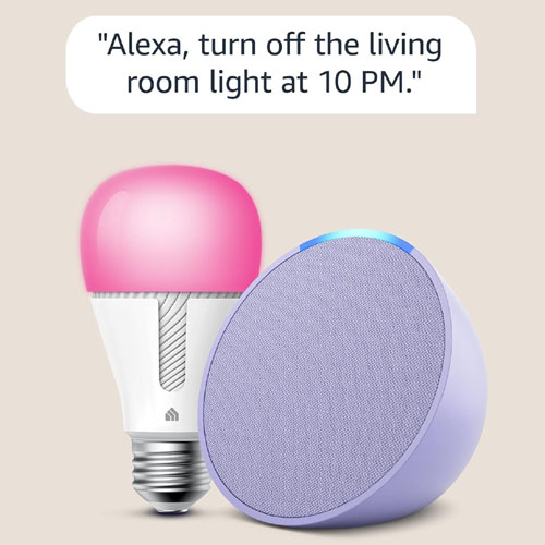 Amazon Black Friday! Echo Pop Compact Smart Speaker with Bonus TP-Link Kasa Smart Color Bulb $18 (Reg. $62.98)