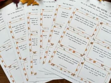 Free Printable Thanksgiving Would You Rather Questions for Kids