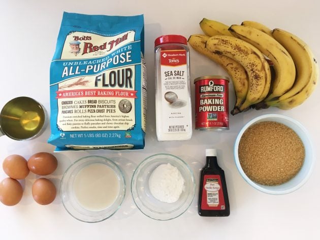 ingredients for banana bread