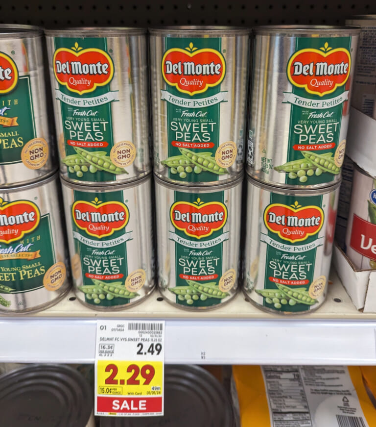 Del Monte Tender Petites Sweet Peas $1.79 Per Can At Kroger