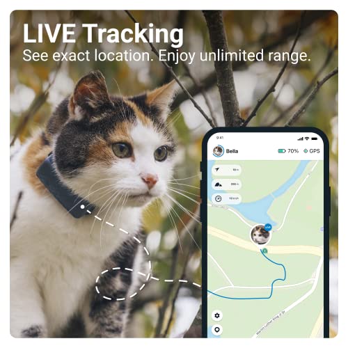 Tractive Mini GPS Cat Tracker (6.5 lbs+) - Waterproof, GPS Location & Smart Activity Tracker, Unlimited Range (Midnight Blue)