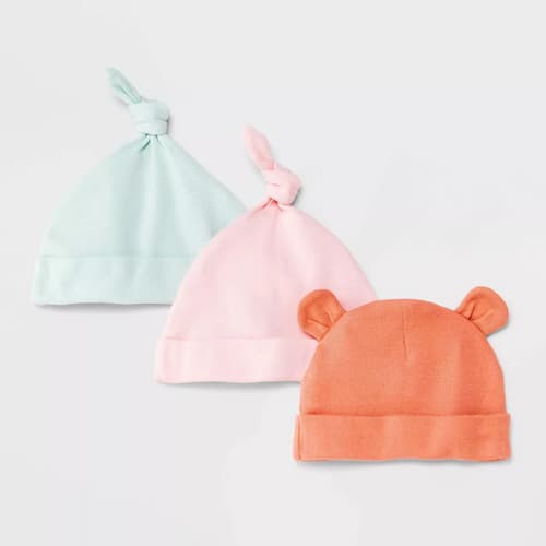 Cloud Island Baby 3pk Basic Hats 