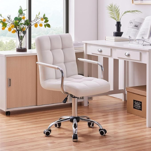 Amazon Black Friday! Enjoy the perfect combination of style and functionality with White Desk Chairs with Wheels/Armrests $58.02 Shipped Free (Reg. $95.58)