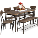 Modern 6-Piece Dining Set with Storage Racks