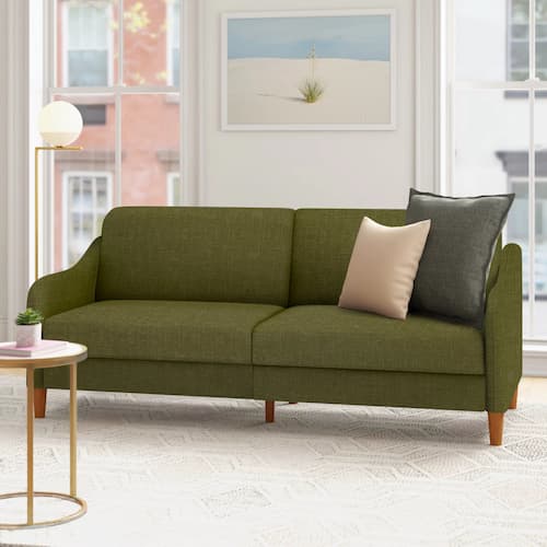 Mistana Dingler 77" Round Arm Convertible Sofa