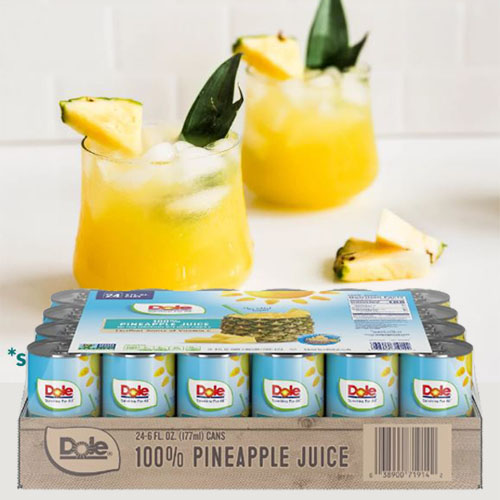 Dole All Natural 100% Pineapple Juice 24-Count Cans $10.72 (Reg. $28.98) – 45¢/Can