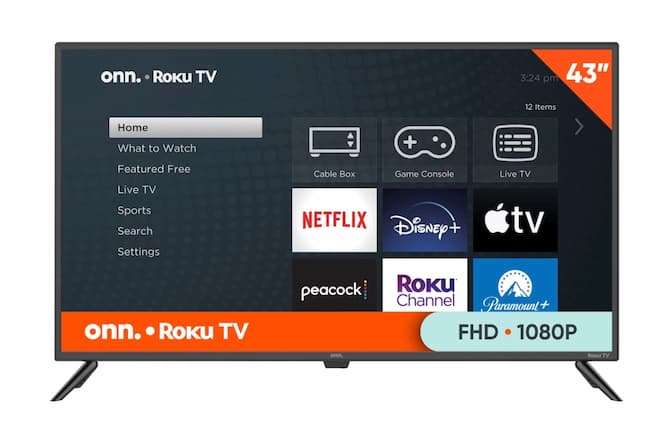 onn. 43” Class FHD (1080P) LED Roku Smart TV