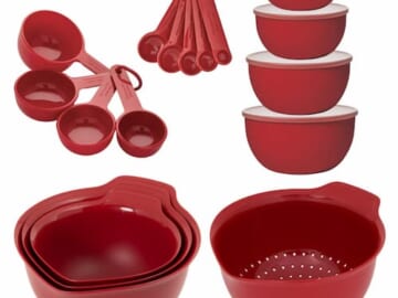 KitchenAid 21-Piece Mixing Bowl and Measuring Set in Red