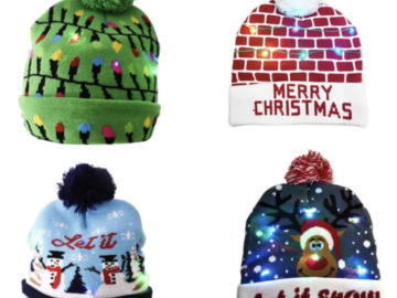 LED Christmas Beanies for $6 + free shipping w/ 4 or more