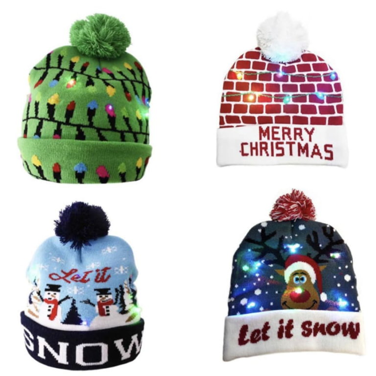 LED Christmas Beanies for $6 + free shipping w/ 4 or more