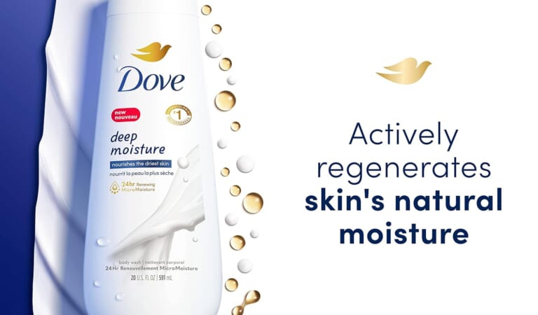 Dove Deep Moisture Body Wash, 4-Count as low as $10.69 After Coupon (Reg. $18.72) + Free Shipping – $2.67/ 20oz Bottle