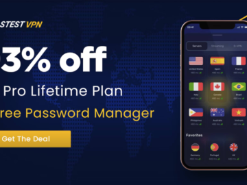 FastestVPN PRO Lifetime Plan w/ 15 Logins, Wireguard Protocol, & Free Password Manager for $27