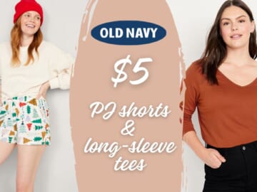 Old Navy | $5 Long Sleeve Tees, $5 PJ Shorts, $4 Beanies | Today Only!