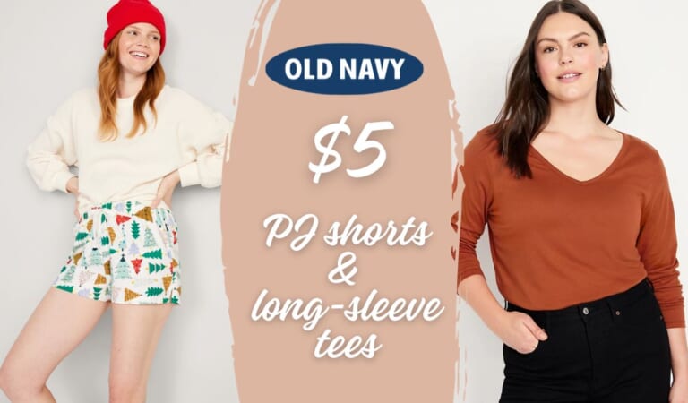 Old Navy | $5 Long Sleeve Tees, $5 PJ Shorts, $4 Beanies | Today Only!