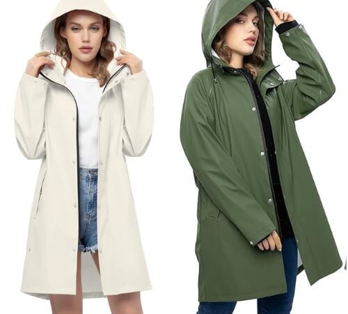 Amazon Black Friday! Women’s Hooded Long Rain Jacket $29.70 (Reg. $62) – Beige or Green, XL, XXL, L.L. Bean Lookalike!