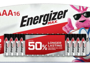 Energizer Max AAA Alkaline Batteries 16-Pack for $10 + free shipping w/ $35