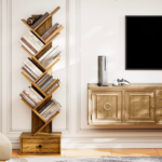 Pipishell Tree Bookshelf with Drawer