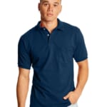 Hanes Men's EcoSmart Polo Shirt 2-Pack for $15 + free shipping