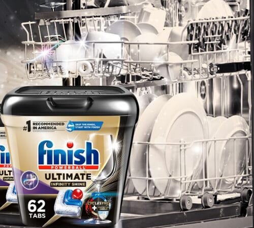 Finish Powerball Ultimate Infinity Shine Dishwashing Tablets, 62-Count as low as $12.21 After Coupon (Reg. $22.60) + Free Shipping – 20¢/Tablet