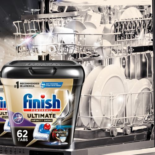 Finish Powerball Ultimate Infinity Shine Dishwashing Tablets, 62-Count as low as $12.21 After Coupon (Reg. $22.60) + Free Shipping – 20¢/Tablet