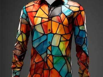 Men's Abstract Shirt for $9 + $5 s&h